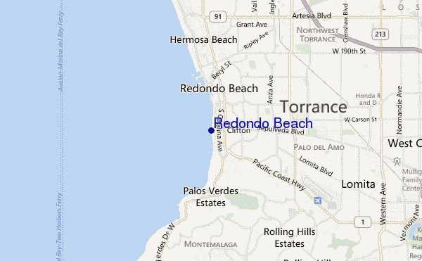 locatiekaart van Redondo Beach