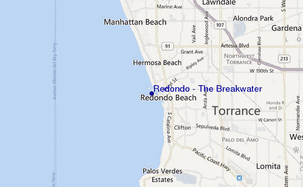 locatiekaart van Redondo - The Breakwater