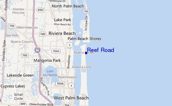 locatiekaart van Reef Road