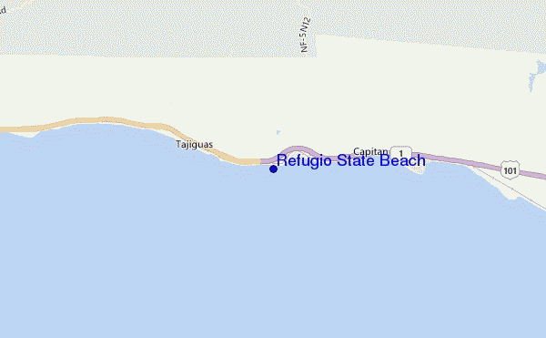 locatiekaart van Refugio State Beach