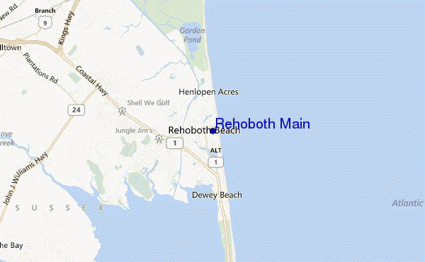 locatiekaart van Rehoboth Main