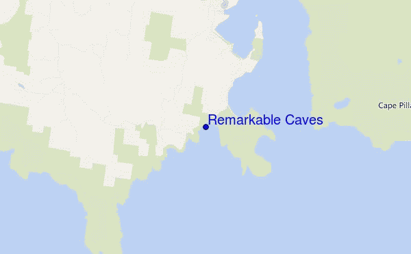 locatiekaart van Remarkable Caves