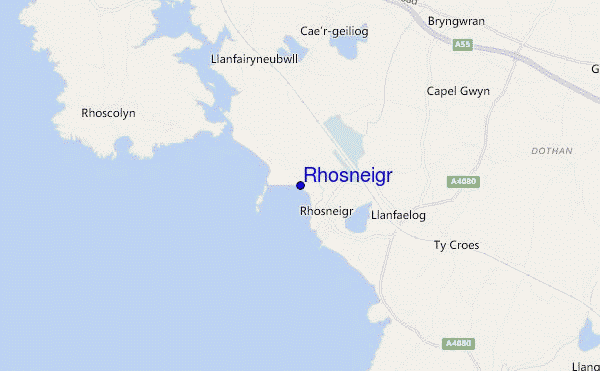 locatiekaart van Rhosneigr