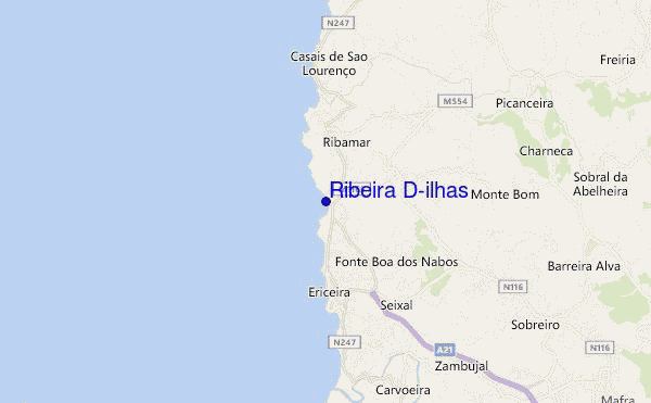 locatiekaart van Ribeira D'ilhas