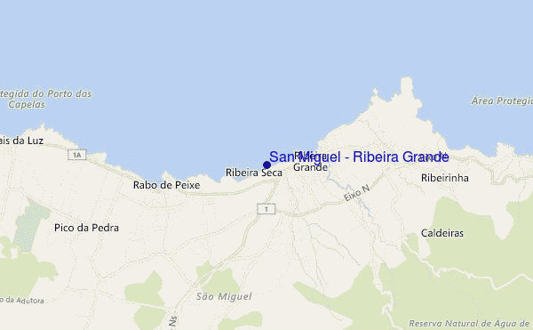 locatiekaart van San Miguel - Ribeira Grande