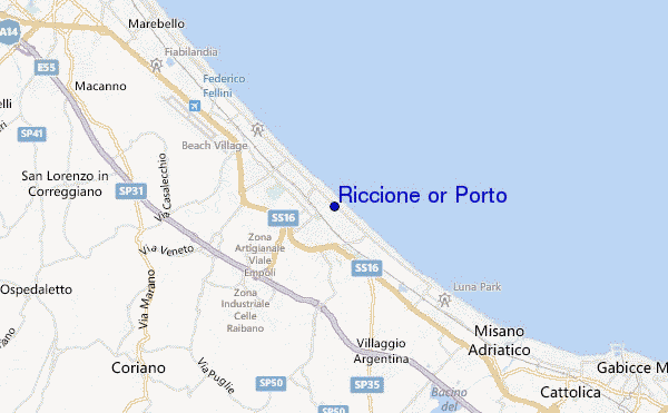locatiekaart van Riccione or Porto
