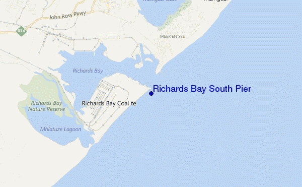 locatiekaart van Richards Bay South Pier