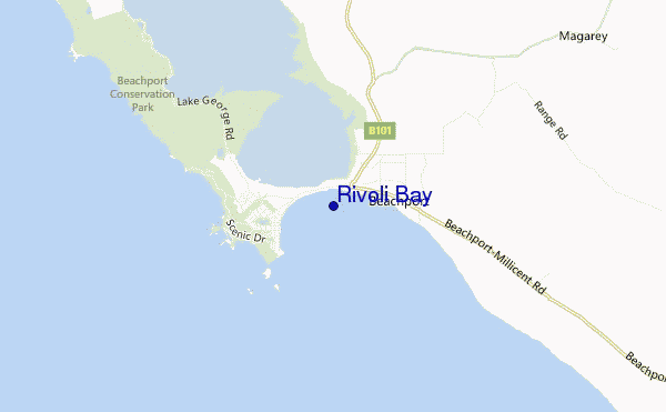 locatiekaart van Rivoli Bay
