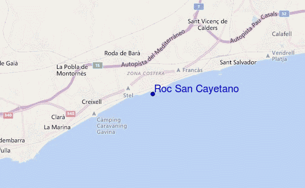 locatiekaart van Roc San Cayetano