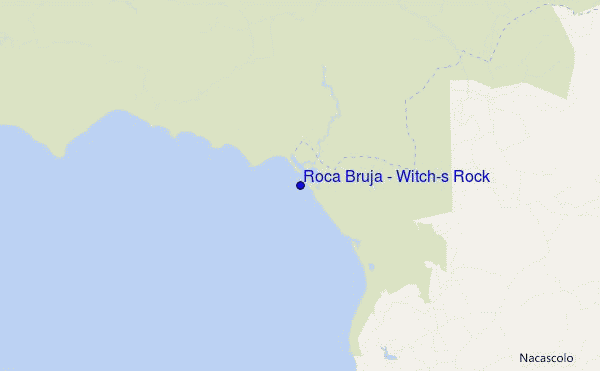 locatiekaart van Roca Bruja - Witch's Rock
