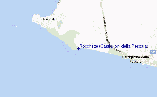 locatiekaart van Rocchette (Castiglioni della Pescaia)