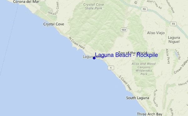 locatiekaart van Laguna Beach - Rockpile