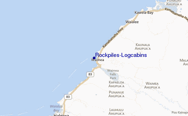 locatiekaart van Rockpiles/Logcabins