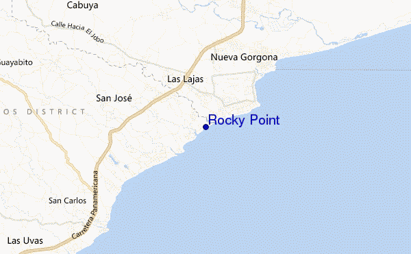 locatiekaart van Rocky Point