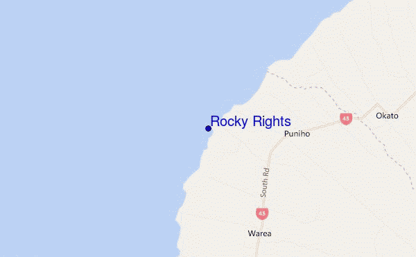 locatiekaart van Rocky Rights