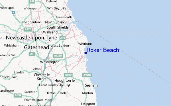 Roker Beach Location Map
