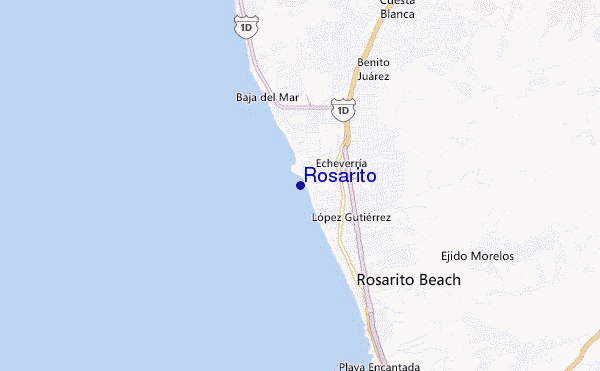 locatiekaart van Rosarito