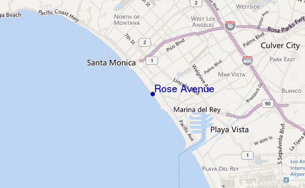 locatiekaart van Rose Avenue