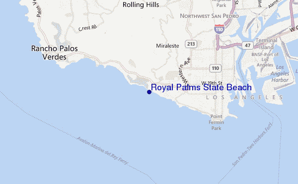 locatiekaart van Royal Palms State Beach