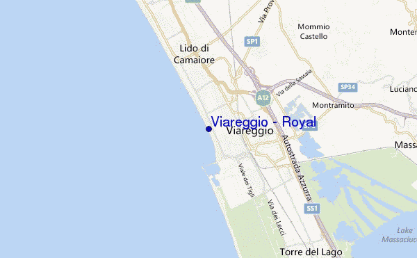 locatiekaart van Viareggio - Royal