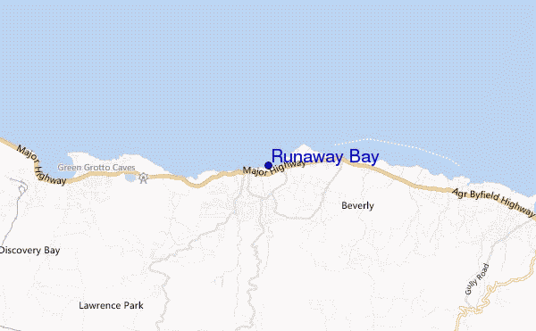 locatiekaart van Runaway Bay