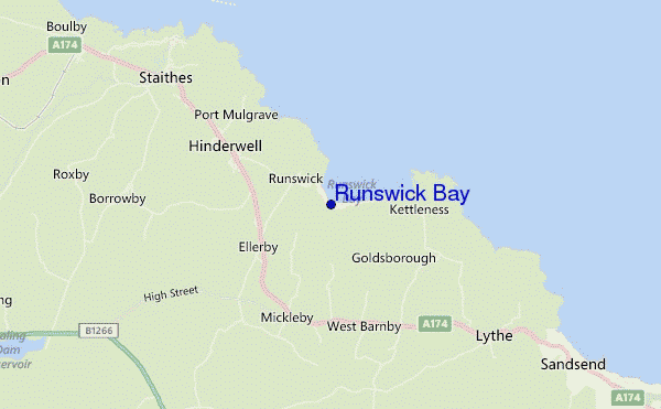 locatiekaart van Runswick Bay
