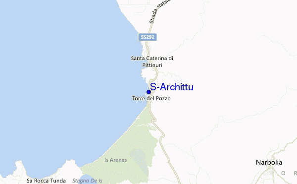 locatiekaart van S'Archittu