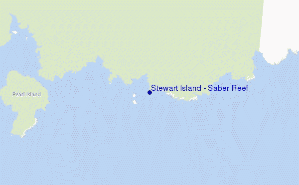 locatiekaart van Stewart Island - Saber Reef