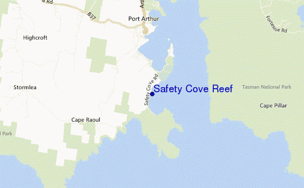 locatiekaart van Safety Cove Reef