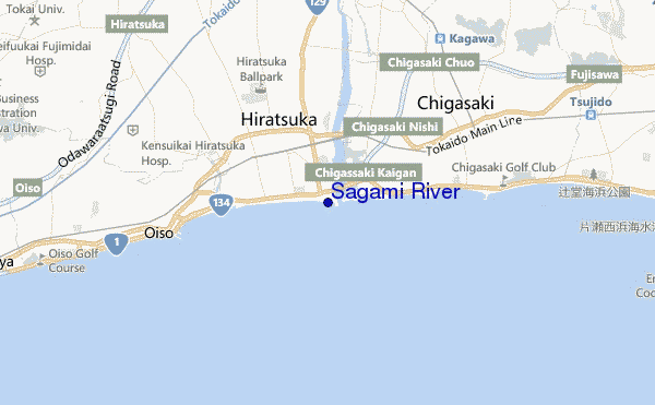 locatiekaart van Sagami River