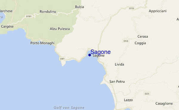 locatiekaart van Sagone