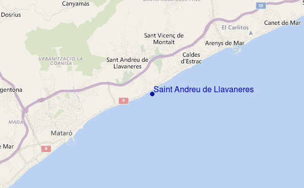 locatiekaart van Saint Andreu de Llavaneres