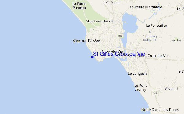 locatiekaart van St Gilles Croix de Vie