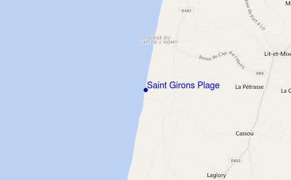 locatiekaart van Saint Girons Plage