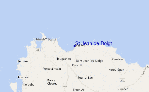 locatiekaart van St Jean de Doigt