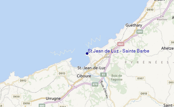 locatiekaart van St Jean de Luz - Sainte Barbe