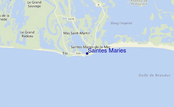 locatiekaart van Saintes Maries