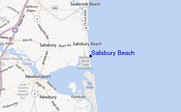 locatiekaart van Salisbury Beach