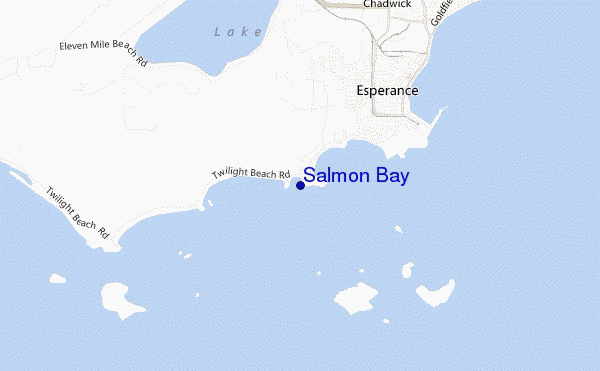 locatiekaart van Salmon Bay