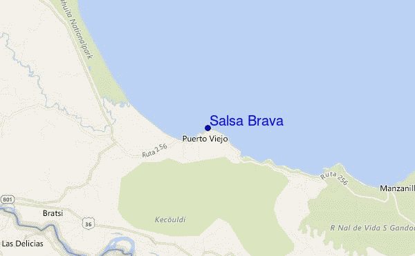 locatiekaart van Salsa Brava