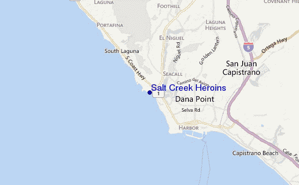 locatiekaart van Salt Creek Heroins