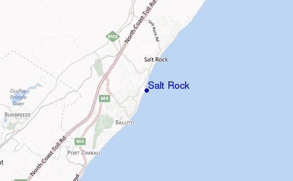 locatiekaart van Salt Rock
