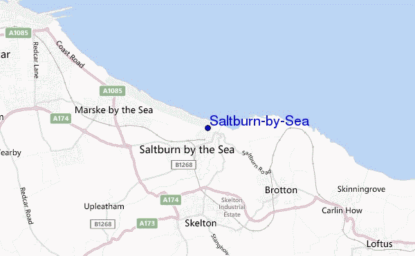 locatiekaart van Saltburn-by-Sea
