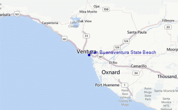 San Buenaventura State Beach Location Map