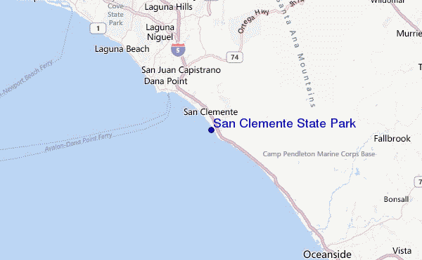 San Clemente State Park Location Map