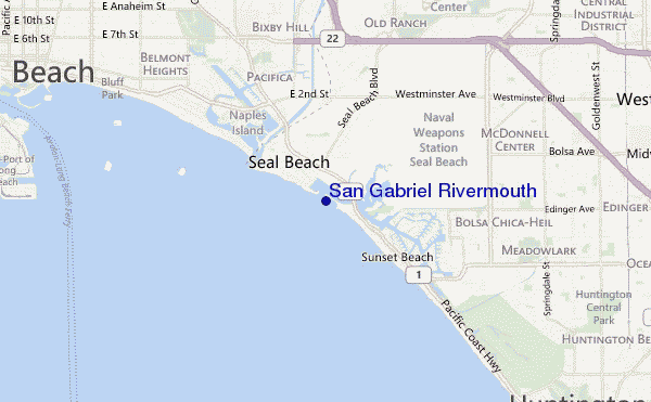 locatiekaart van San Gabriel Rivermouth