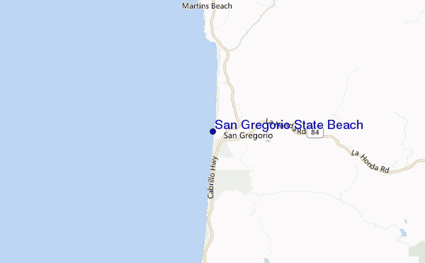locatiekaart van San Gregorio State Beach