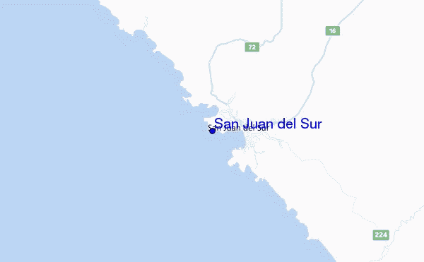 locatiekaart van San Juan del Sur