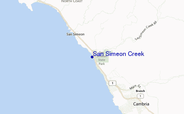 locatiekaart van San Simeon Creek