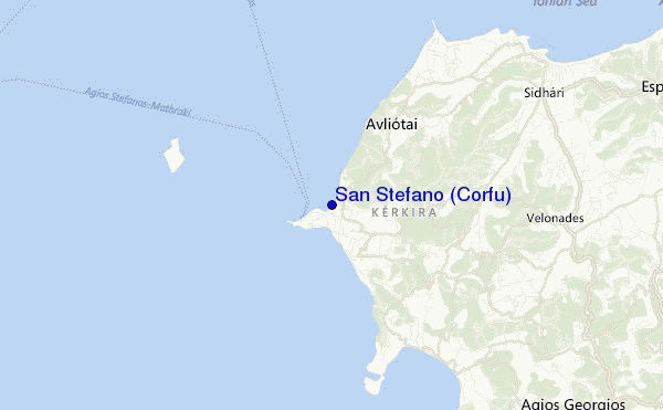locatiekaart van San Stefano (Corfu)